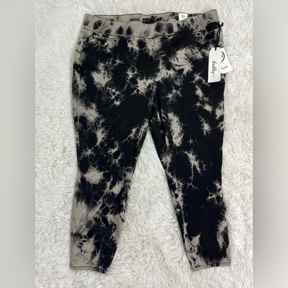 FASHION TO FIGURE Tie Dye High-Rise Jeggings Leggings Pants Black White Size 4X - Picture 6 of 12